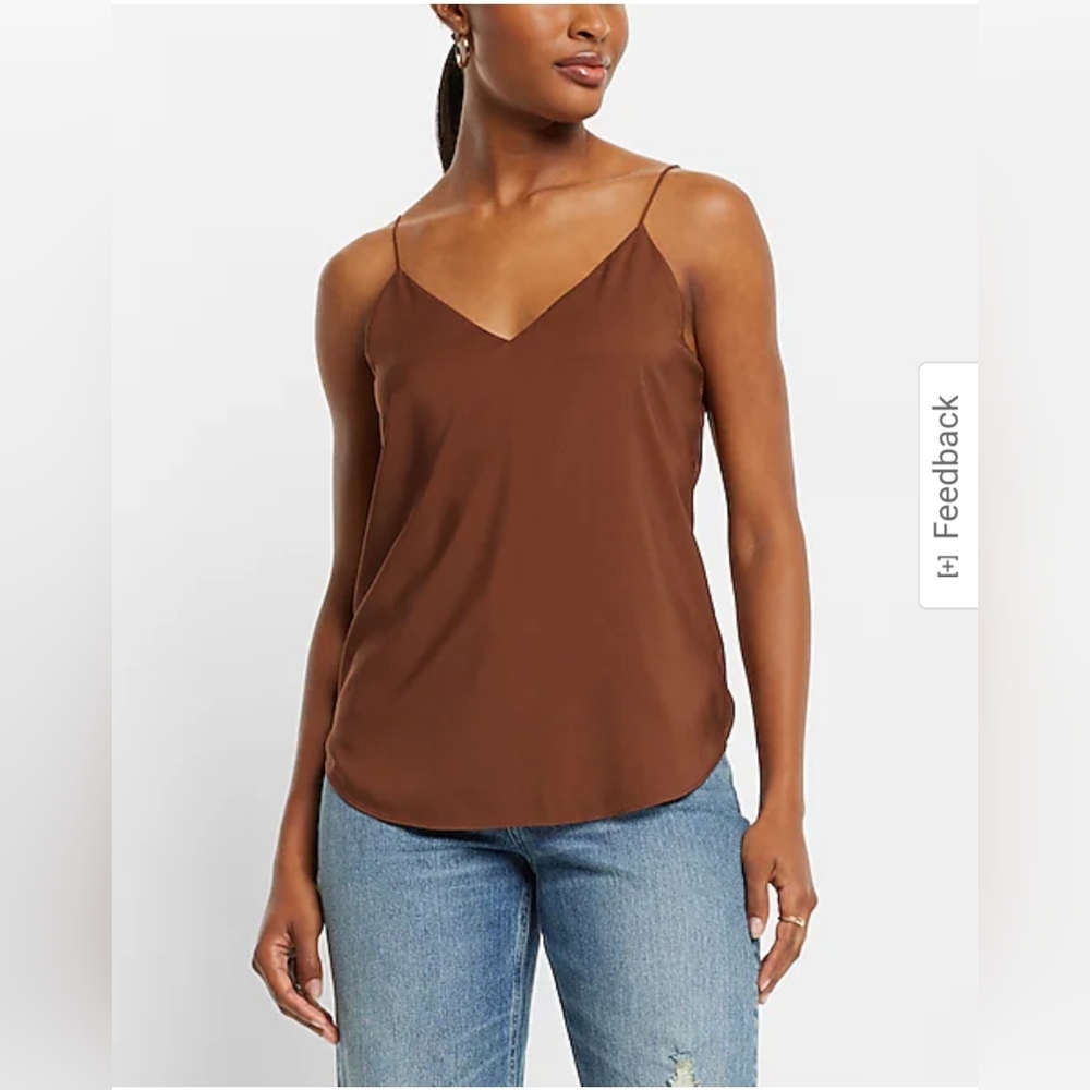 ✨️Final Price✨️ NWT sz S Express Brown V Neck Downtown Cami